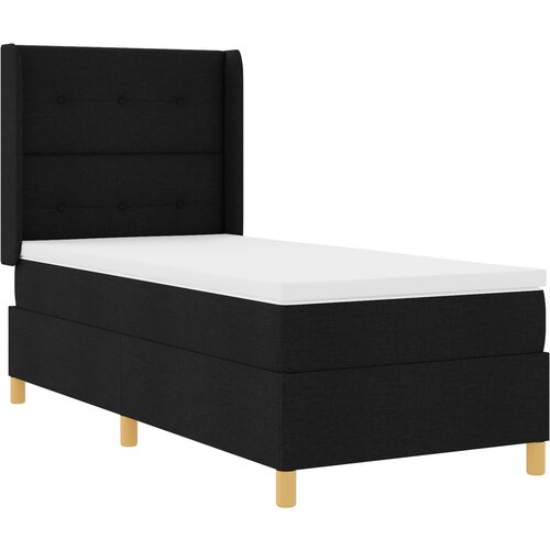 vidaXL Box Spring postelja z vzmetnico Črna 100x200 cm Tkanina Cene