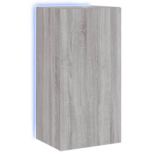 Maison Chic Stenska TV omarica - TV stojalo - Televizijska omarica z LED lučkami siva sonoma 40,5x35x80 cm, (21700233) Slike