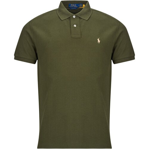 Polo Ralph Lauren Polo majice kratki rokavi POLO AJUSTE DROIT EN COTON BASIC MESH Kaki Slike