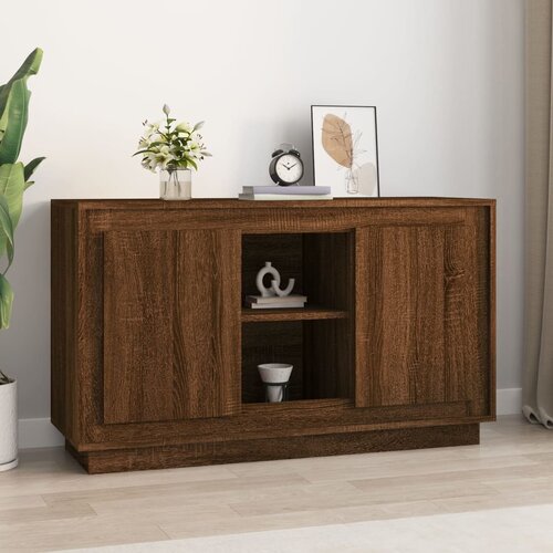 VidaXL Komoda rjav hrast 102x35x60 cm inženirski les Slike