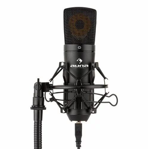 Auna Pro MIC-920B, USB kondenzatorski mikrofon, studijski, velika membrana, crna boja