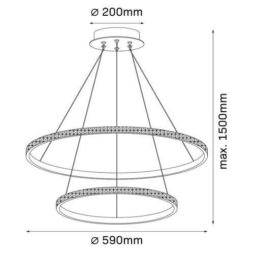  led luster na sajli diana LED/44W/230V 4000K prečnik 59 cm zlatna Slike