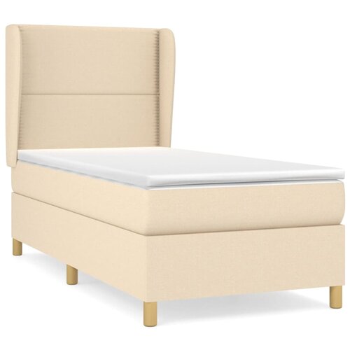 Maison Chic Box spring postelja - Vzmetna postelja z vzmetnico krem 90x200 cm blago SL7476, (21886219) Slike