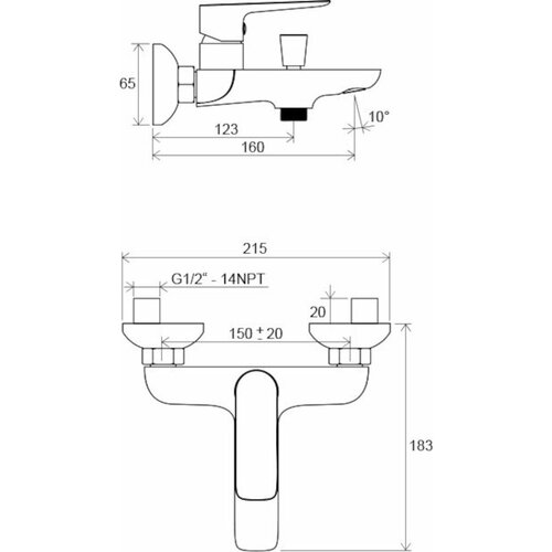Ravak X070083 Classic stenska armatura za kad Cene