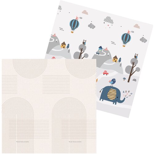  JOY sklopiva podloga sa dva lica Grey Deco+Slon u planini 150x200x1 cm Slike