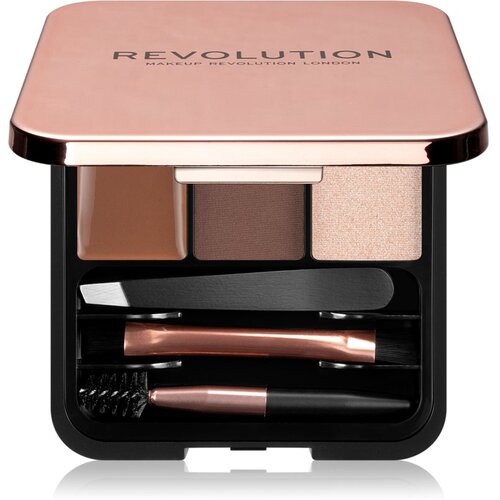 Revolution Brow Sculpt Kit paletka za obrvi 2,2 g odtenek Medium Brown za ženske Slike