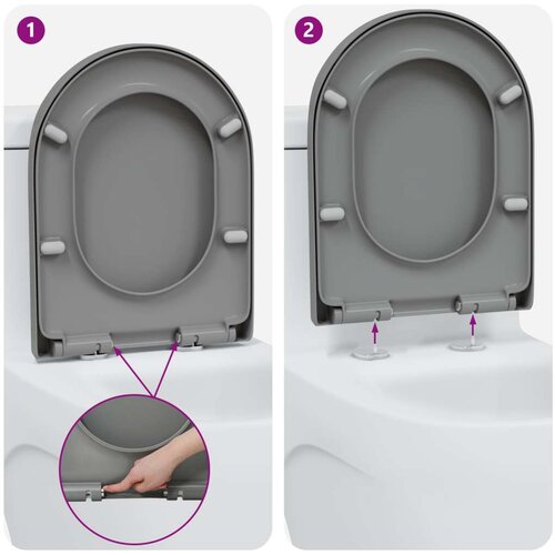 vidaXL Siva Plastika Standard WC sjedalo Ovalno Moderno Cijene