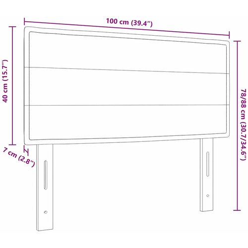  LED glava kreveta s LED trakama Plava 100 cm tkanina Slike