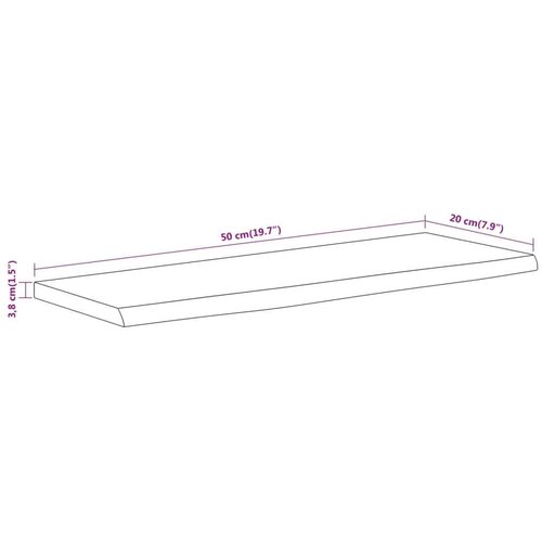 VidaXL Zidna polica 50x20x3,8 cm pravokutna bagremovo drvo živi rub Slike