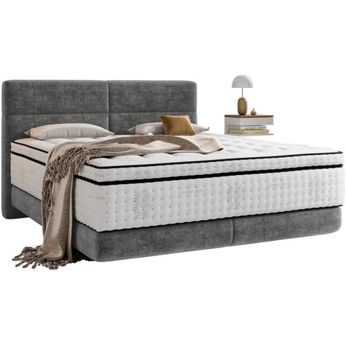 Esposa postelja boxspring 140 cm x 200 cm , tekstil siva Cene