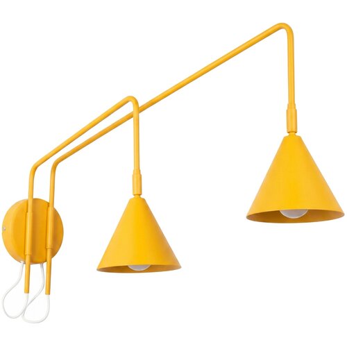 Sollux Lighting Stenska svetilka NOX 2 rumena s stikalom, (5000352067) Cene