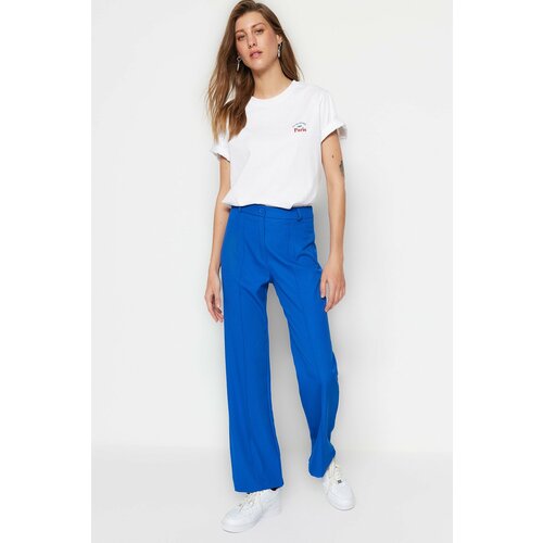 Trendyol Pants - Blue - Wide leg Cene