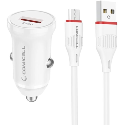  AUTO PUNJAČ SA KABLOM COMICELL SUPERIOR CO-BZ18 18W A703 USB-A NA USB-MICRO BELI *MD *SR Slike