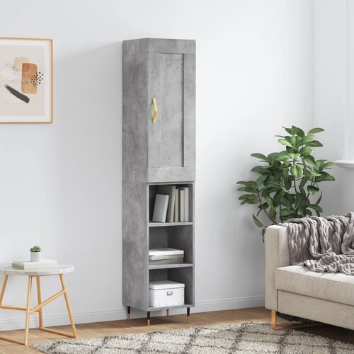 VidaXL Visoka omara betonsko siva 34,5x34x180 cm inženirski les Slike