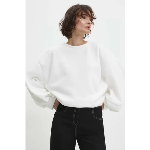 Answear Lab Bombažen pulover ženska, bela barva