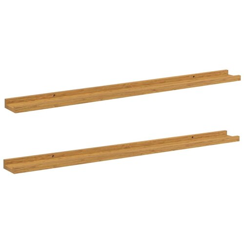  Polica na zidu Zidne 2 pcs Bež 100 x 9 x 3 cm Konstruirano drvo Slike