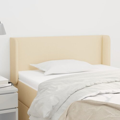VidaXL Uzglavlje s u&amp;scaron;ima krem 103x16x78/88 cm od tkanine Slike