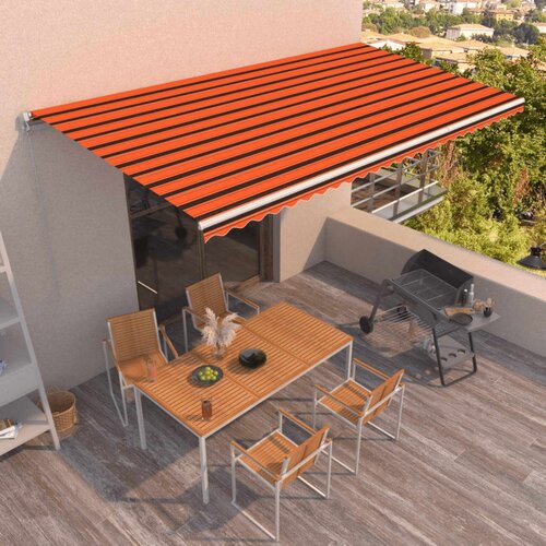vidaXL Tenda na ručno uvlačenje 600 x 350 cm narančasto-smeđa Cijene