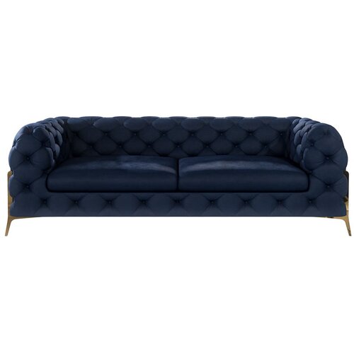 Ropez Tamno plava baršunasti sofa 225 cm Chelsea Bis – Cene