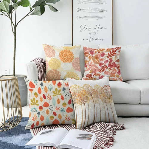 Minimalist Cushion Covers set od 4 ukrasne jastučnice Autumn Vibes, 55 x 55 cm