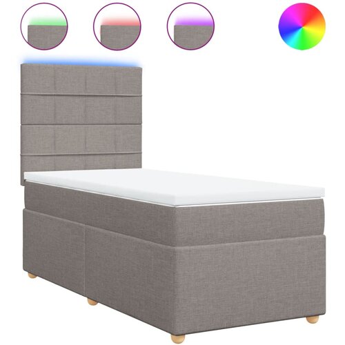 vidaXL Box spring postelja z vzmetnico taupe 90x190 cm blago, (21291473) Cene