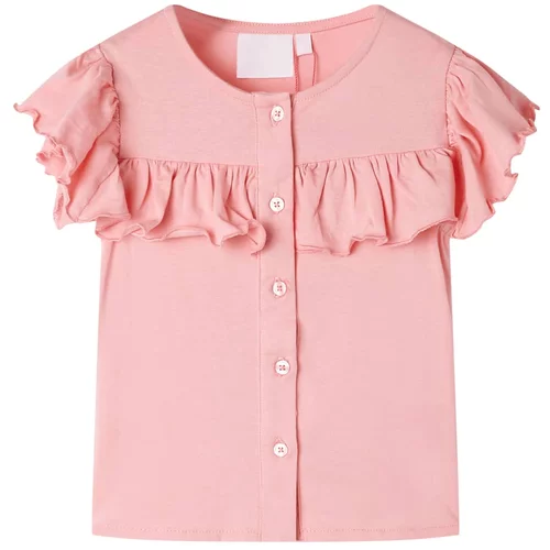 vidaXL Otroška majica s kratkimi rokavi srednje roza 104
