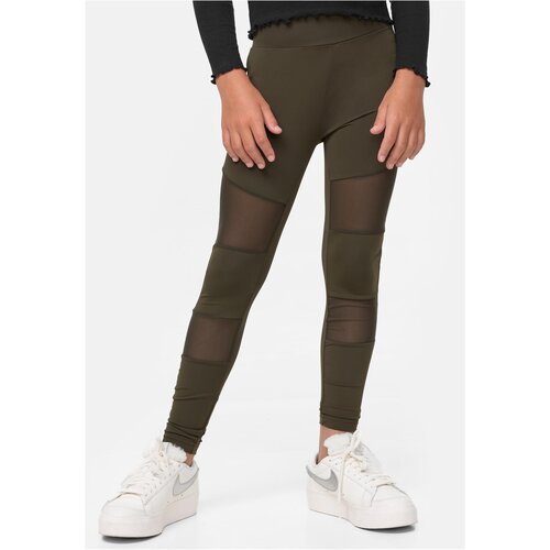 Urban Classics Kids Darkolive Girls&amp;#039; Tech Mesh Leggings Slike