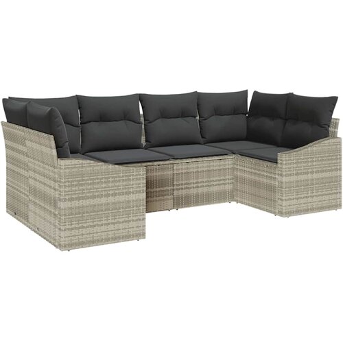  Sjedeća garnitura za vrt 6 kom. Svijetlo siva poliratan Svjetlosiva 234 x 123.5 x 69 cm Slike