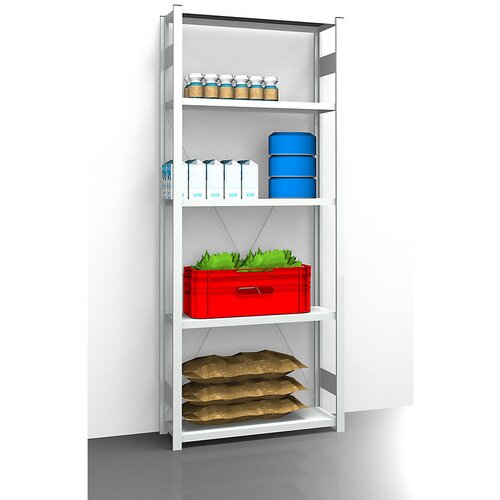 eurokraft pro Higienski sestavljivi regal, višina regala 2350 mm, 5 polic, ŠxG 1025 x 385 mm, osnovni regal Cene