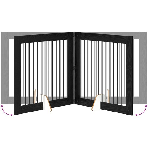  Vrata za pse s postoljem 2 pcs Crni hrast 100 x 100 cm Slike