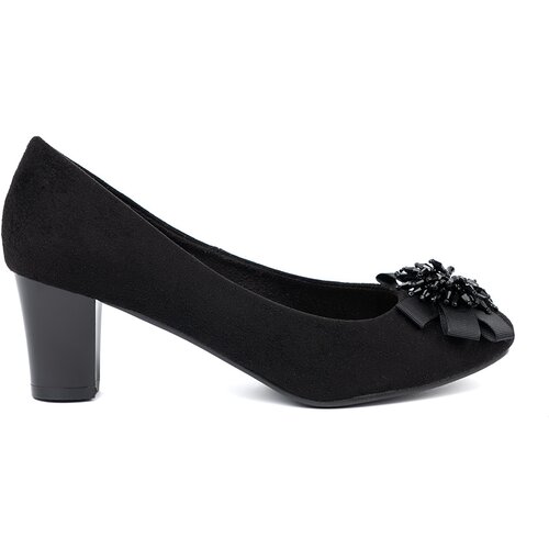 GOODIN Black women&amp;#039;s pumps with a decorative flower Slike