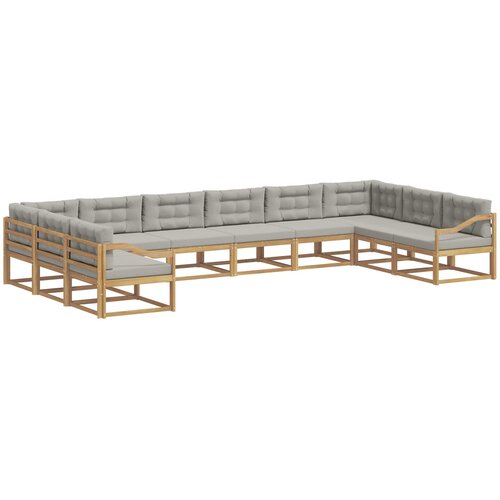vidaXL Zunanja garnitura za sedenje 10 pcs Bela in svetlo siva, (5000281350) Cene