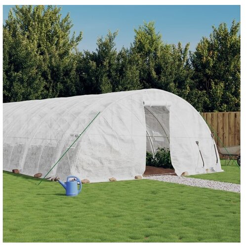 vidaXL Rastlinjak z jeklenim okvirjem bel 110 m 22x5x2,3 m Cene