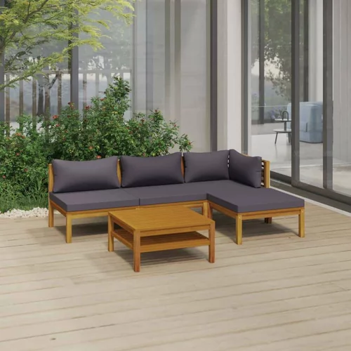  Vrtna sedežna garnitura 5-delna z blazinami trden akacijev les, (20597877)
