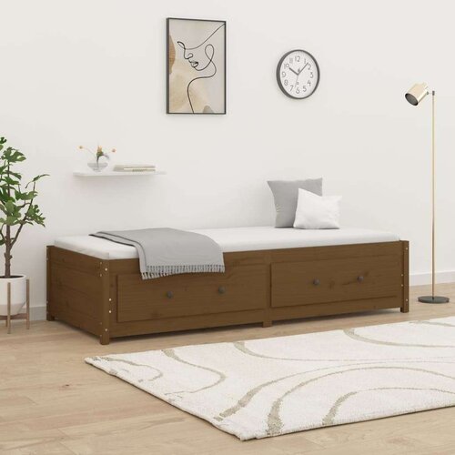  Dnevna postelja medeno rjava 90x200 cm trdna borovina, (20725799) Slike