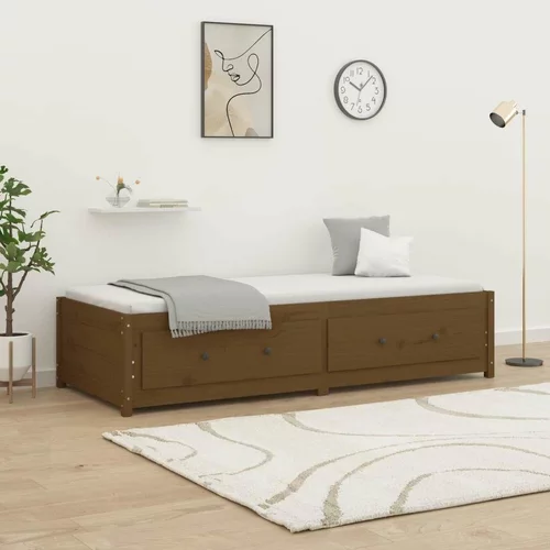  Dnevna postelja medeno rjava 90x200 cm trdna borovina, (20725799)