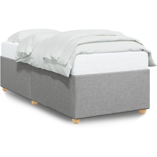 Maison Chic Posteljni okvir - Enojna postelja - Postelja za odrasle brez vzmetnice svetlo siv 100x200 cm blago-J7474, (21775909) Cene