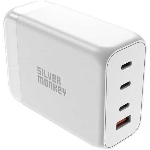 SILVER MONKEY Zmogljiv 200 W GaN polnilec s 3xUSB-C PD USB-A QC 3.0 napajalnim kablom, bel, (21580889) Cene