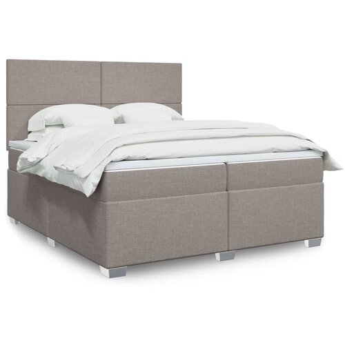 vidaXL Box spring postelja z vzmetnico taupe 200x200 cm blago, (21302323) Cene