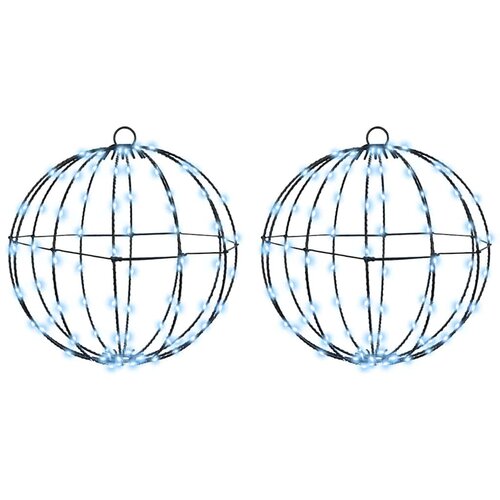 vidaXL Žogica med 192 LED 2 pcs Hladno bela 30 cm Kovina, (5000075149) Cene