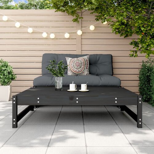  Vrtni tabure crni 120 x 80 cm od masivne borovine Slike