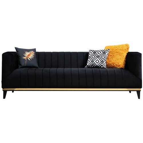 Balcab Home Črna sedežna garnitura 222 cm Bellino – Cene
