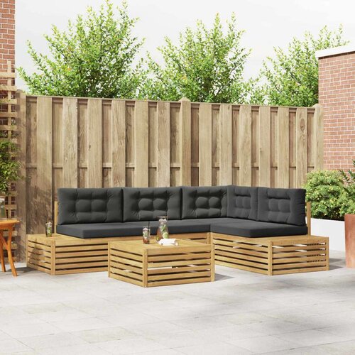  5 Komad Set vanjskih sofa Poliester Bijela Cijene