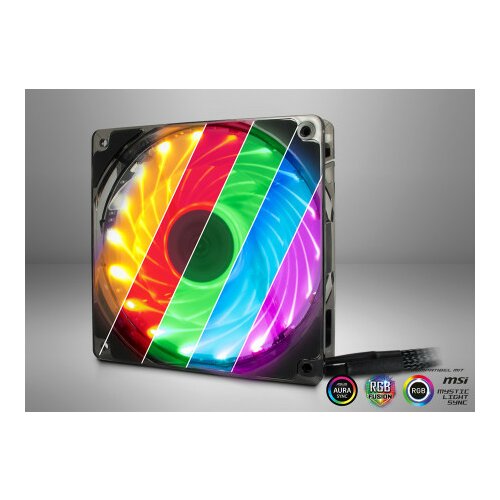 InterTech Fan L-12025 Aura 120mm LED RGB ( 5077 ) Slike