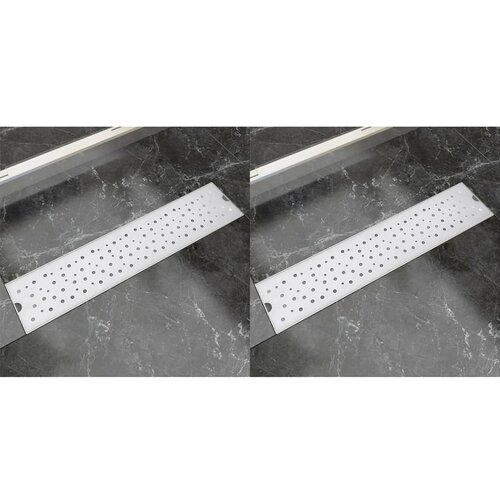 VidaXL Kanaleta za tu&amp;scaron; 2 kosa mehurčki 530x140 mm nerjaveče jeklo Slike