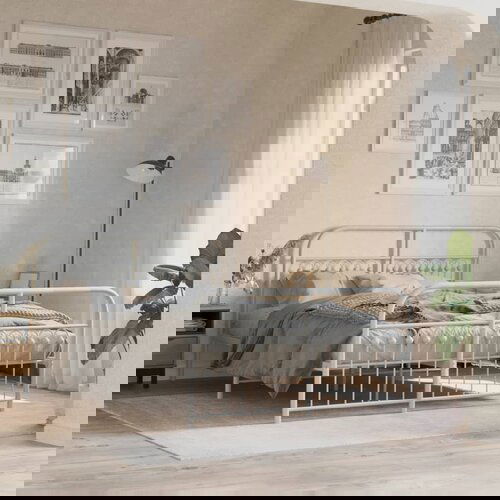 vidaXL Metalni okvir kreveta uzglavlje i podnožje bijeli 140x200 cm Cijene