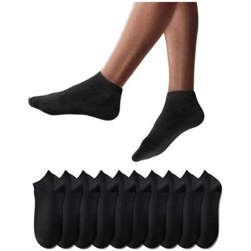 Dewberry 26278 Unisex 10-Pack Sports Ankle Socks-BLACK Slike