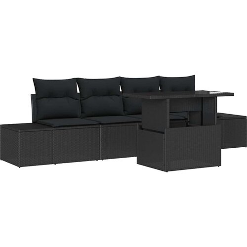  Set sofe 5 kom. Crna poliratan 100 x 55 x 73 cm Slike