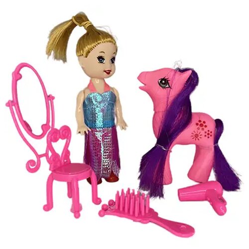 Magic Toys Katie: Lutka Sandra s ružičastim ponijem i frizerskim priborom 10 cm Cijene
