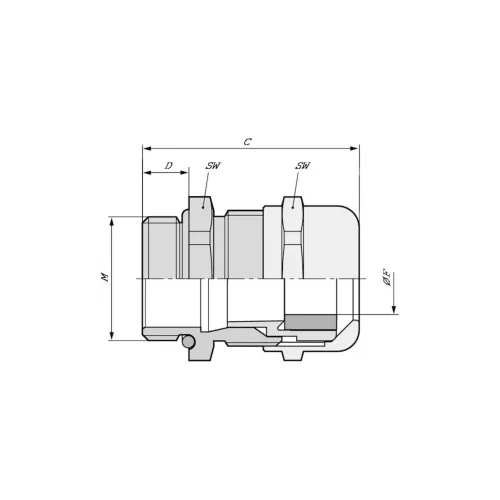 LAPP Kabelska uvodnica M20 mesing prirodne boje Kabel SKINTOP MSR-M-XL 20X1,5 50 kom.